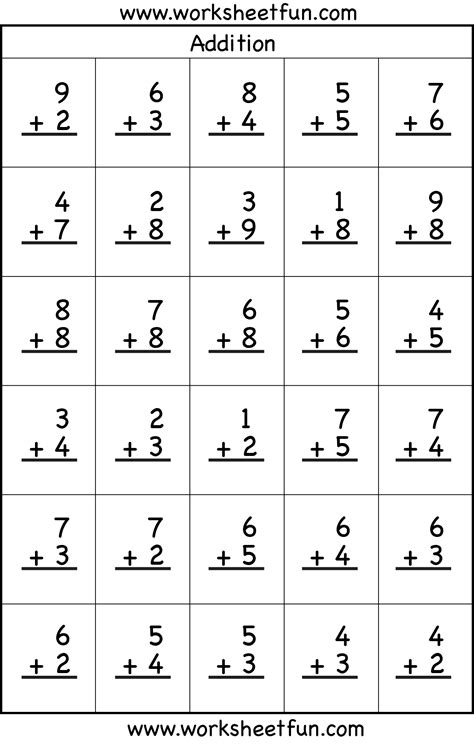 free printable addition worksheets.